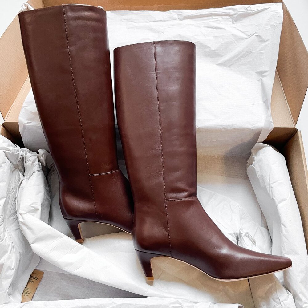 Reformation Remy Knee Boot Chestnut Size 5 NEW IN BOX - Picture 5 of 8